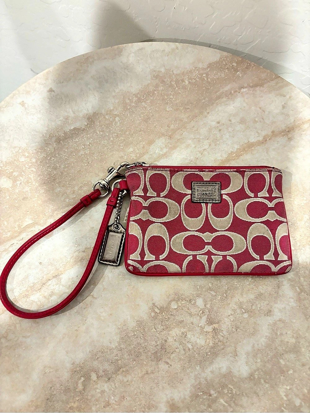 Coach Signature Poppy Wristlet